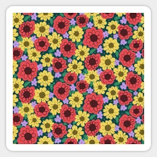 Colourful Abstract Pop Art Florals Sticker